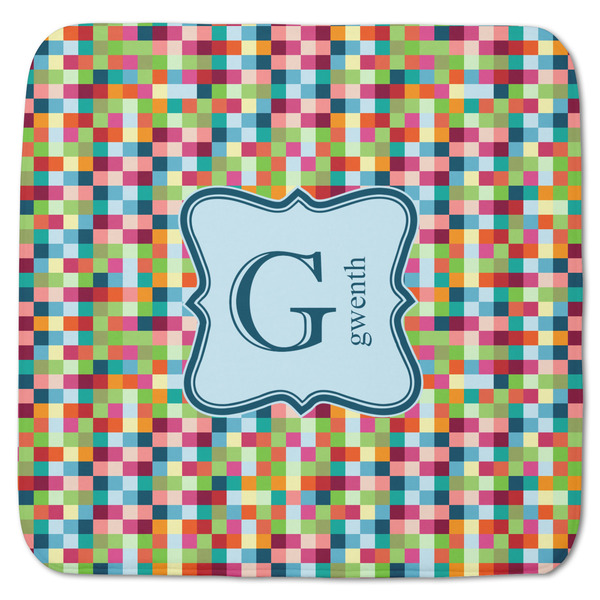 Custom Retro Pixel Squares Memory Foam Bath Mat - 48"x48" (Personalized)
