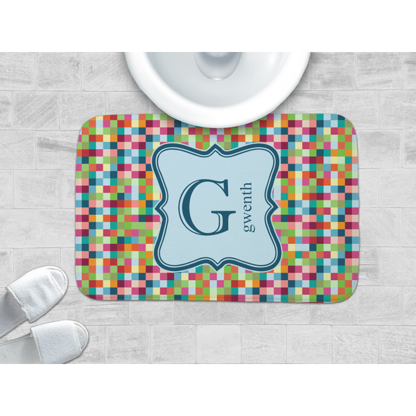 Retro Pixel Squares Memory Foam Bath Mat - LIFESTYLE 34x21