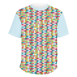 Retro Pixel Squares Men's Crew T-Shirt - X Large (Personalized)