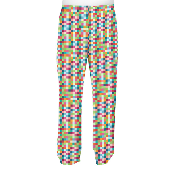Retro Pixel Squares Men's Pjs Back - on model