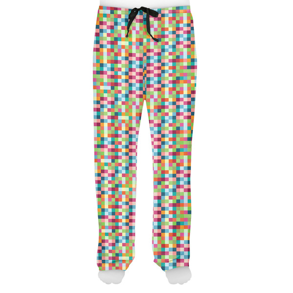 Retro Pixel Squares Men's Pjs Front - on model