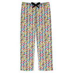 Retro Pixel Squares Mens Pajama Pants - L