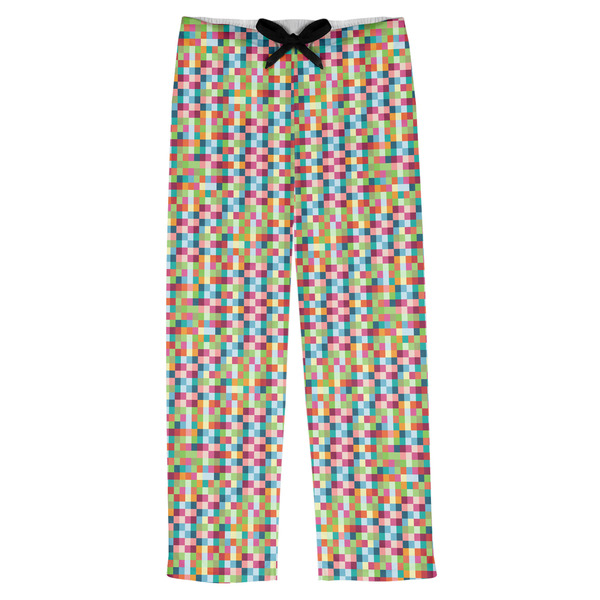 Custom Retro Pixel Squares Mens Pajama Pants - L