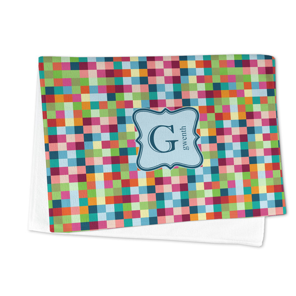 Retro Pixel Squares Microfiber Dish Towel - FOLDED HALF