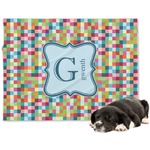 Retro Pixel Squares Dog Blanket (Personalized)