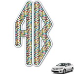 Retro Pixel Squares Monogram Car Decal (Personalized)