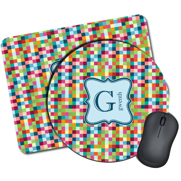 Custom Retro Pixel Squares Mouse Pad (Personalized)