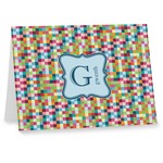 Retro Pixel Squares Note cards (Personalized)