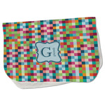 Retro Pixel Squares Burp Cloth - Fleece w/ Name and Initial