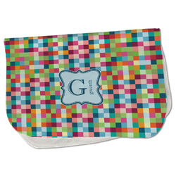 Retro Pixel Squares Burp Cloth - Fleece w/ Name and Initial