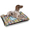 Retro Pixel Squares Outdoor Dog Beds - Large - IN CONTEXT