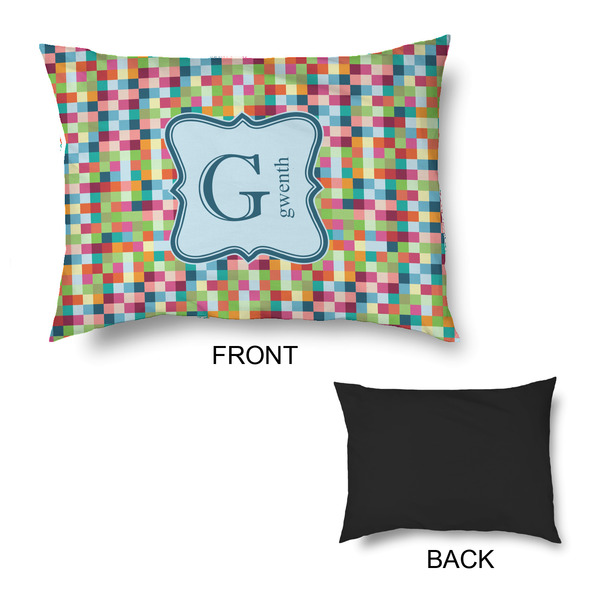 Retro Pixel Squares Outdoor Dog Beds - Medium - APPROVAL