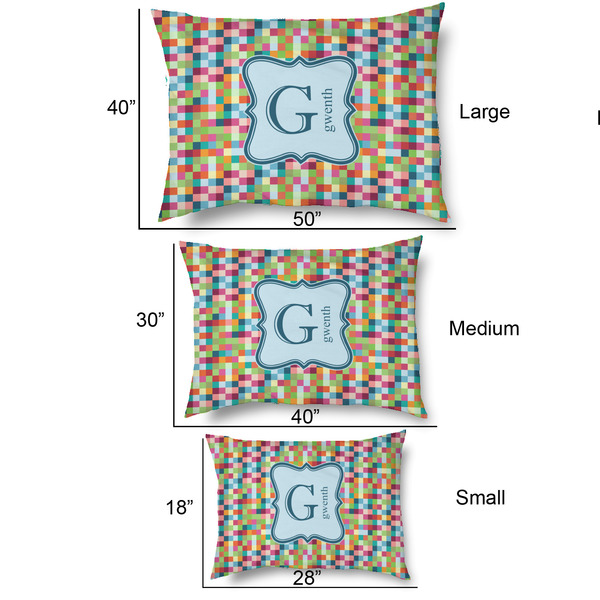 Retro Pixel Squares Outdoor Dog Beds - SIZE CHART