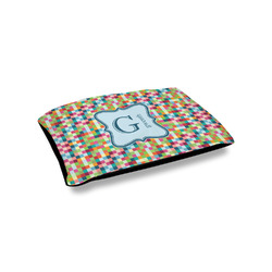 Retro Pixel Squares Outdoor Dog Bed - Small (Personalized)
