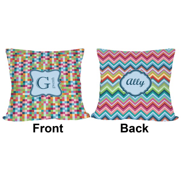 Retro Pixel Squares Outdoor Pillow - 20x20
