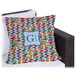 Retro Pixel Squares Outdoor Pillow - 20" (Personalized)