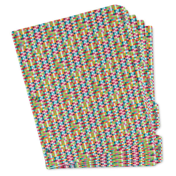 Custom Retro Pixel Squares Binder Tab Divider - Set of 5 (Personalized)