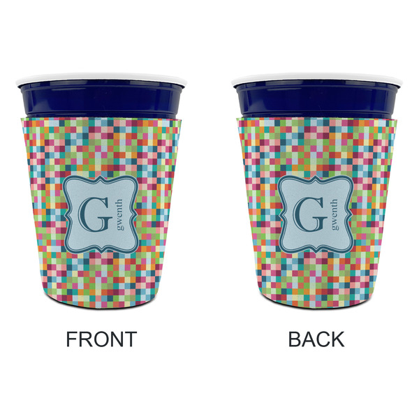 Retro Pixel Squares Party Cup Sleeves - without bottom - Approval