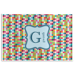 Retro Pixel Squares Disposable Paper Placemats (Personalized)