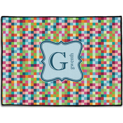Retro Pixel Squares Door Mat (Personalized)