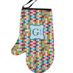 Retro Pixel Squares Left Oven Mitt (Personalized)
