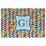 Retro Pixel Squares Laminated Placemat w/ Name and Initial