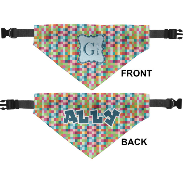 Retro Pixel Squares Pet Bandana Approval