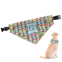 Retro Pixel Squares Dog Bandana - XLarge (Personalized)