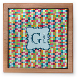 Retro Pixel Squares Pet Urn w/ Name and Initial