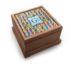 Retro Pixel Squares Pet Urn w/ Name and Initial