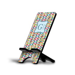 Retro Pixel Squares Cell Phone Stand (Personalized)