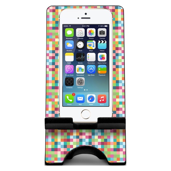 Retro Pixel Squares Phone Stand w/ Phone