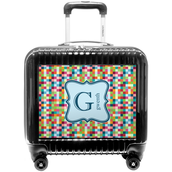 Custom Retro Pixel Squares Pilot / Flight Suitcase (Personalized)
