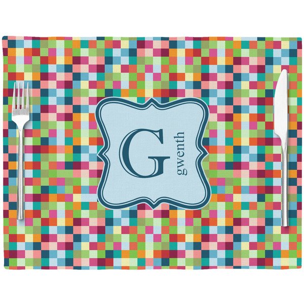 Retro Pixel Squares Placemat with Props