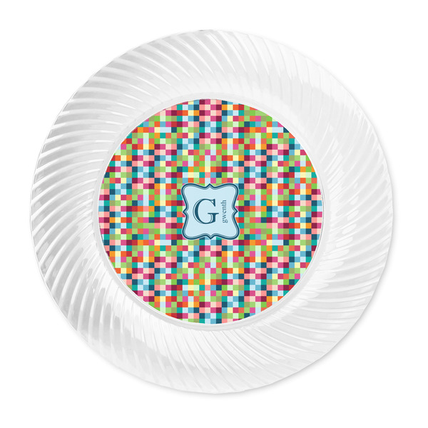 Retro Pixel Squares Plastic Party Dinner Plates - Approval