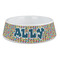 Retro Pixel Squares Plastic Dog Bowl - Large (Personalized)