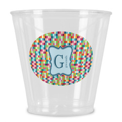 Retro Pixel Squares Plastic Shot Glass (Personalized)