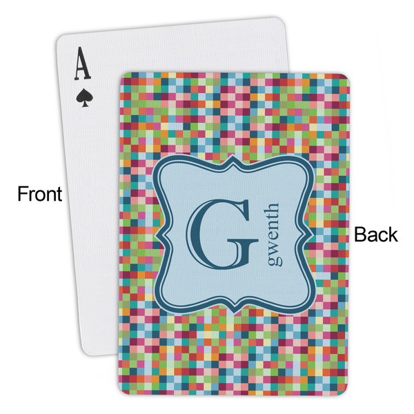 Retro Pixel Squares Playing Cards - Approval