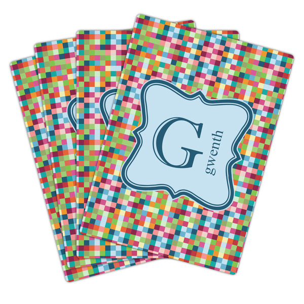 Retro Pixel Squares Playing Cards - Hand Back View