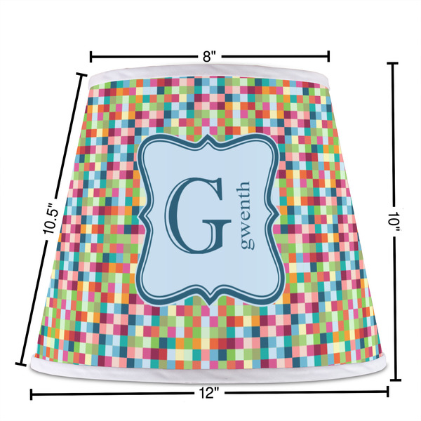Retro Pixel Squares Poly Film Empire Lampshade - Dimensions