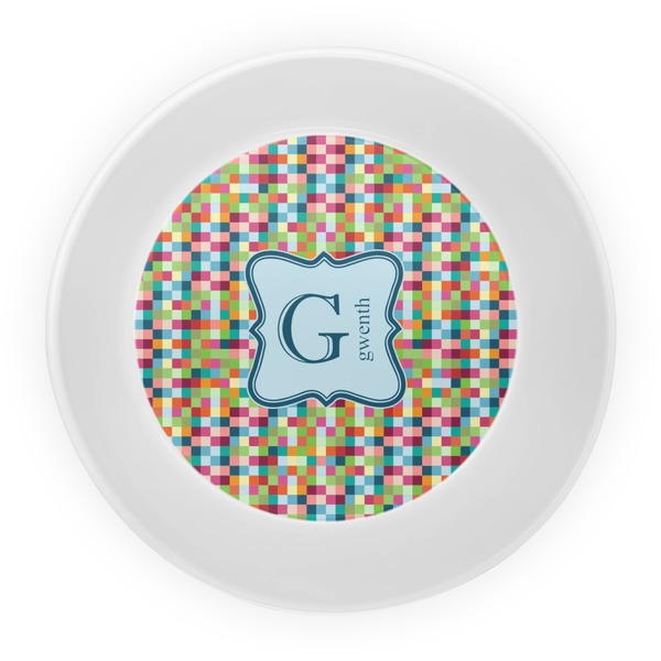 Retro Pixel Squares Melamine Bowl - Center
