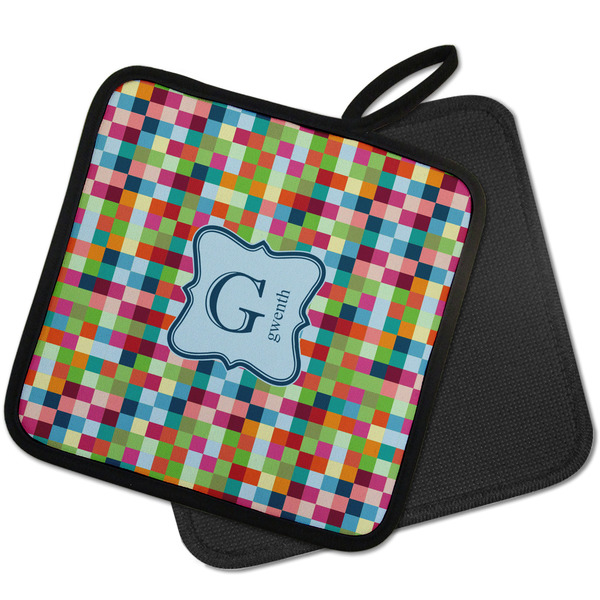 Retro Pixel Squares Pot Holders - PARENT MAIN