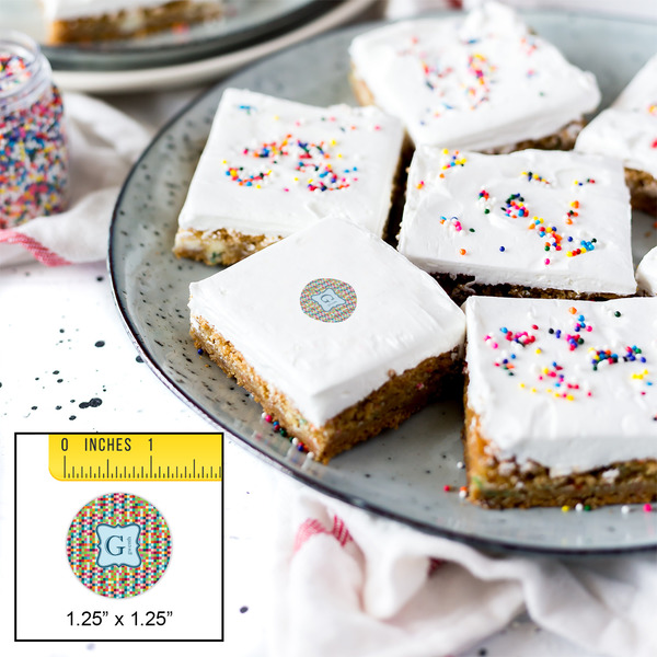 Retro Pixel Squares Printed Icing Circle - XSmall - In Context