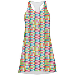 Retro Pixel Squares Racerback Dress - X Large