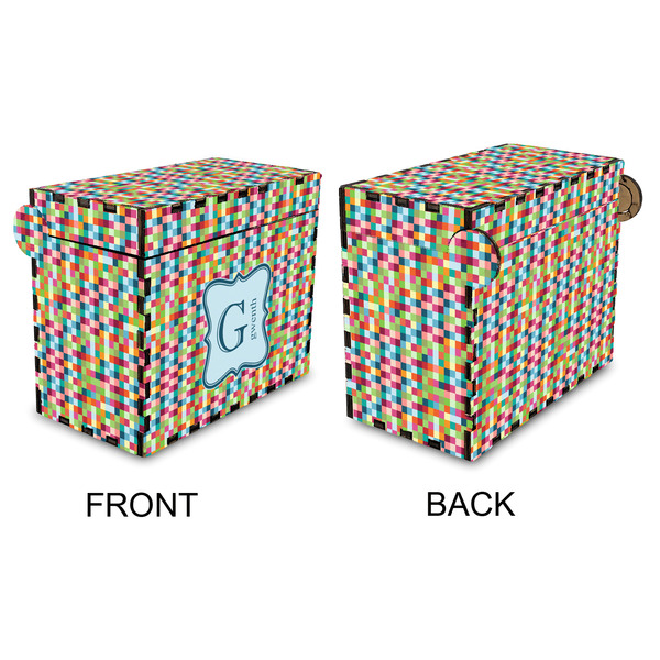 Retro Pixel Squares Recipe Box - Full Color - Approval