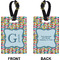 Retro Pixel Squares Rectangle Luggage Tag (Front + Back)