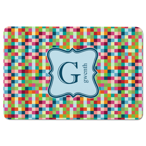 Retro Pixel Squares Rectangular Fridge Magnet - FRONT