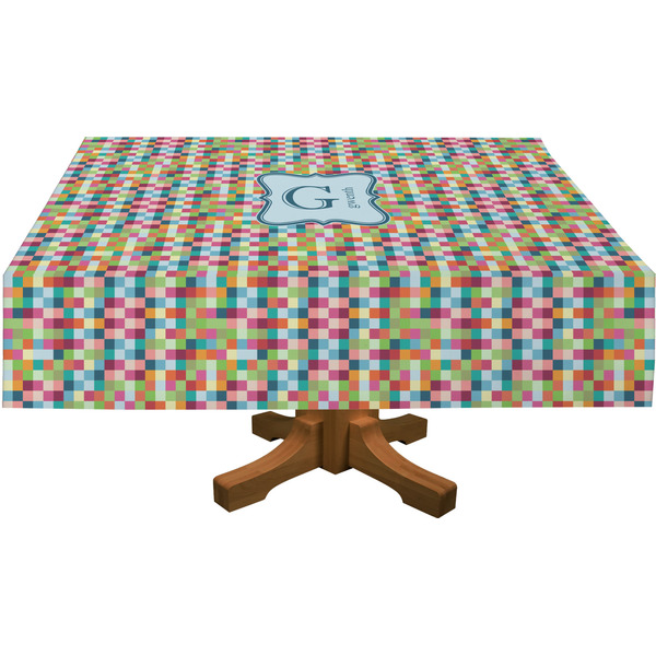 Retro Pixel Squares Rectangular Tablecloths (Personalized)