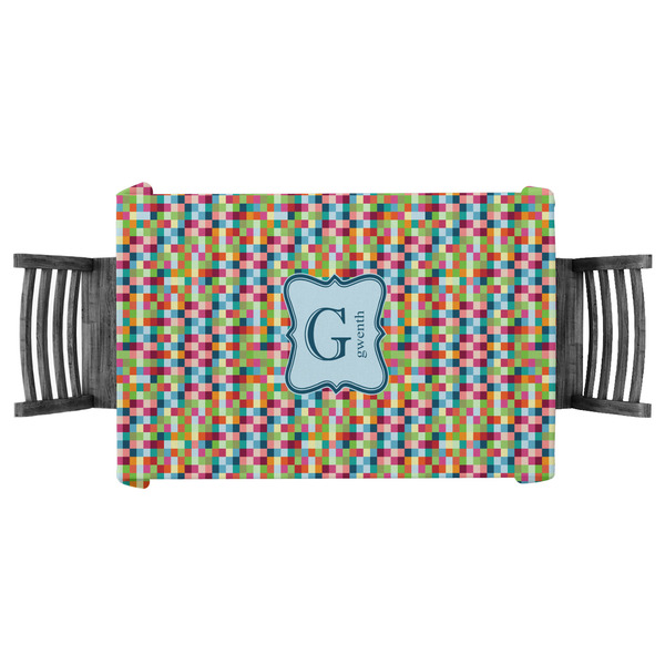 Custom Retro Pixel Squares Tablecloth - 58"x58" (Personalized)