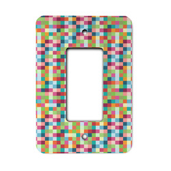 Retro Pixel Squares Rocker Style Light Switch Cover - Single Switch